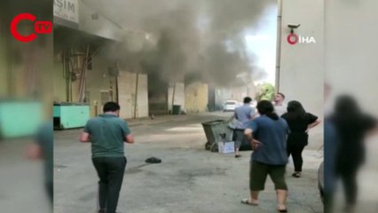 Bursa'da tekstil fabrikasında yangın...Siyah dumanlar yükseliyor
