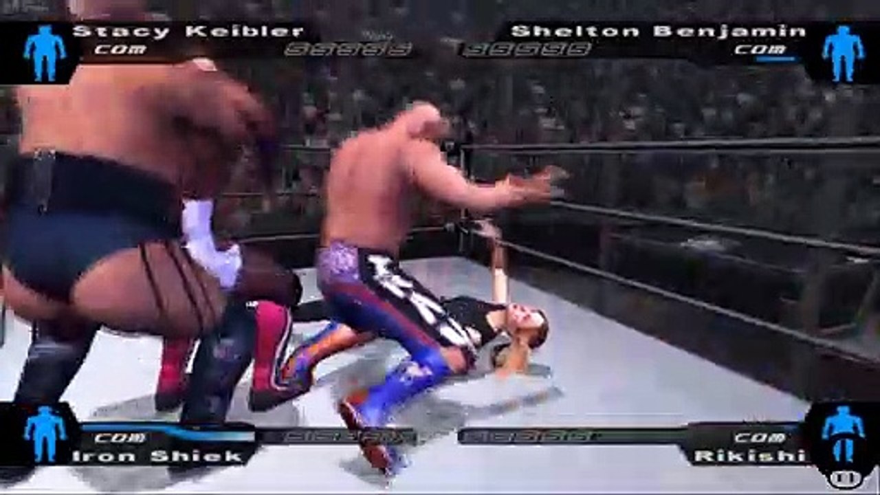 Here Comes the Pain Stacy Keibler vs Shelton Benjamin vs Iron Sheik vs Rikishi