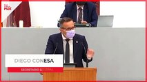 El secretario general del PSOE en Murcia, Diego Conesa, en el Pleno de la Asamblea sobre el Mar Menor.