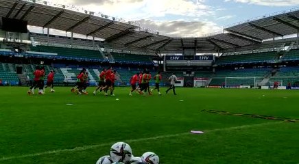 Premier entraînement des Diables en Estonie