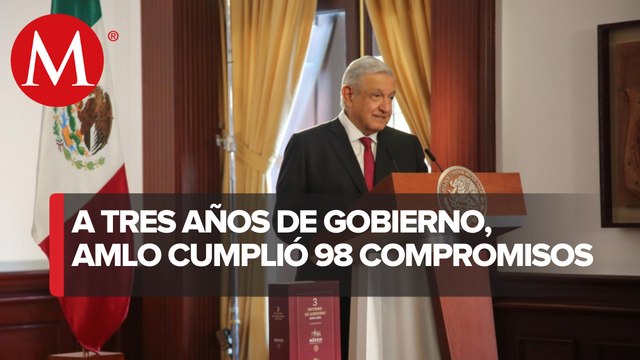 Hemos cumplido 98 de los 100 compromisos hechos en 2018, afirma AMLO