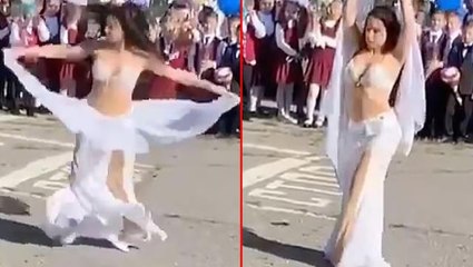 Velilerin bile ağzı açık kaldı! Okul açılışına dansöz kıyafetiyle göbek atan kadın öğretmene soruşturma