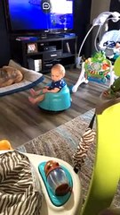 Baby Enjoys Ride on Roomba Vacuum
