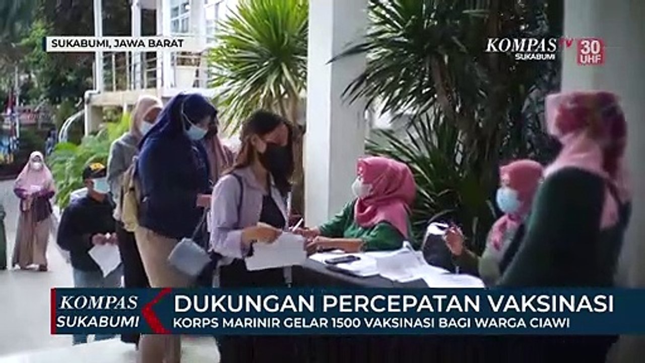 Korps Marinir Gelar 1500 Vaksinasi Bagi Warga Ciawi