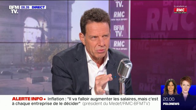 Geoffroy Roux de Bézieux (Medef): Il va falloir augmenter les salaires mais c'est à chaque entreprise de le décider