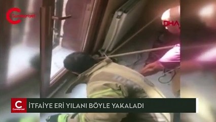 Avcılar'da eve giren yılanı itfaiye eri yakaladı
