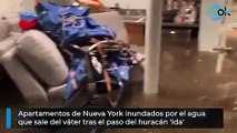 Apartamentos de Nueva York inundados por el agua  que sale del váter tras el paso del huracán 'Ida'