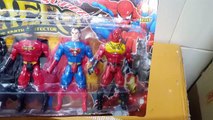 Unboxing and Review of Comics Superheroes Toys 5pcs set Action Figure with Lights