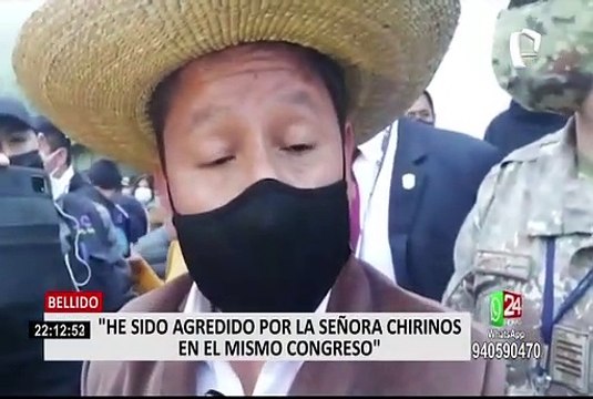 Guido Bellido: He sido agredido por la señora Chirinos en el mismo Congreso