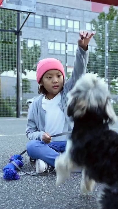 Kid Making Dog do a Trick