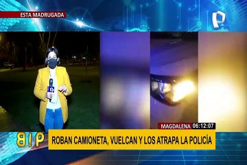 Magdalena: delincuentes roban camioneta, vuelcan e intentan huir nadando