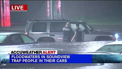 Ida floodwaters trap people in cars in the Bronx