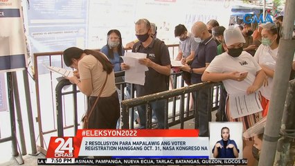 2 resolusyon para mapalawig ang voter registration hanggang Oct. 31, nasa Kongreso na | 24 Oras