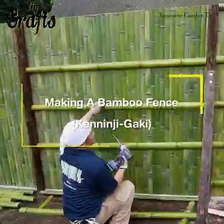 making a bamboo fence  ideas for garden kenninji  gaki  Japanese bamboo fence knots