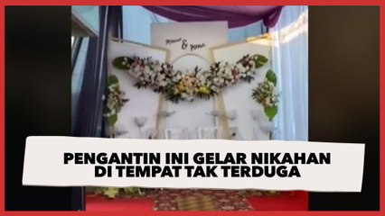 PPKM Masih Diperpanjang, Pengantin Ini Gelar Nikahan di Tempat Tak Terduga