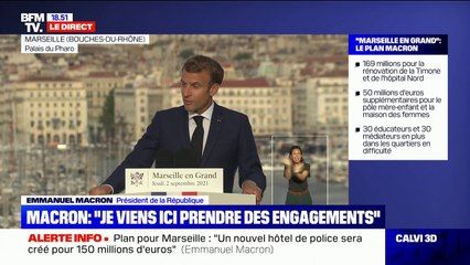 Marseille: Emmanuel Macron annonce la création de 10 micro-collèges et 10 micro-lycées dans les quartiers difficiles