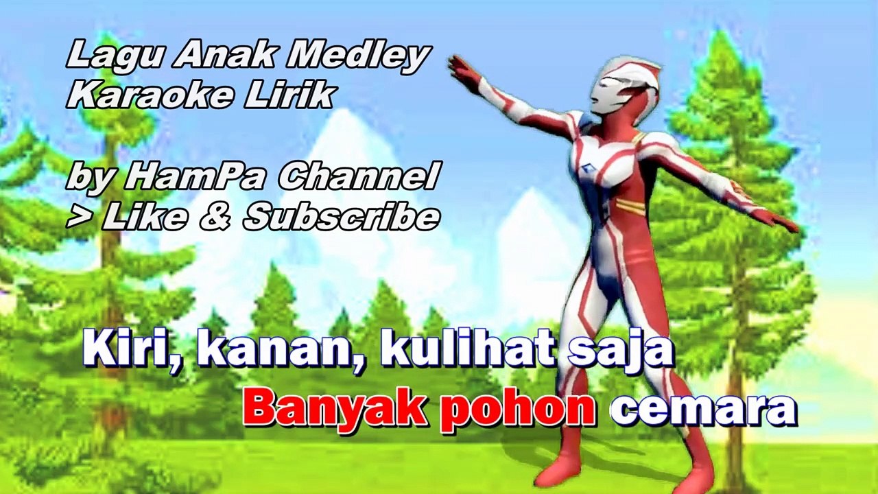 karaoke balonku ada lima, naik-naik ke puncak gunung, pelangi-pelangi, karaoke no vocal