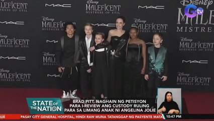 Brad Pitt, naghain ng petisyon para i-review ang custody ruling para sa 5 anak ni Angelina Jolie | SONA