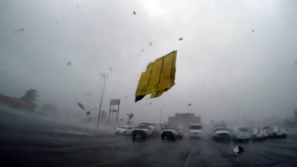 Hurricane Ida Sends Debris at Storm Chaser