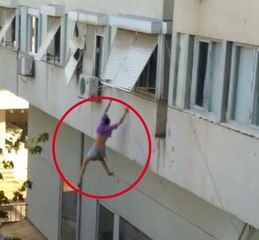 Genç kız 'Beni kurtarın' diyerek pencereden kendini boşluğa bıraktı