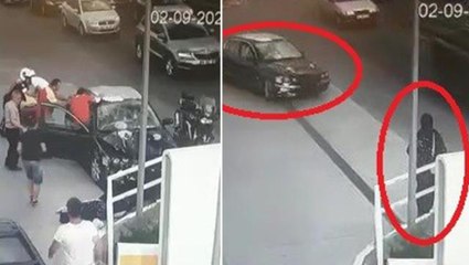 Polisten kaçan suç makinelerinin kullandığı araç, yol kenarında servis bekleyen kadına çarptı