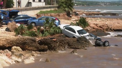 Buildings and cars swept away by intense floods in Spain