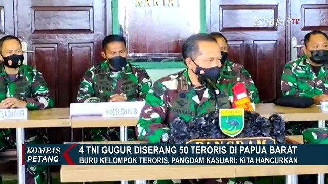 4 Prajurit TNI Gugur Diserang 50 Teroris di Papua Barat