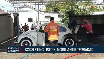 Korsleting Listrik, Mobil Antik Terbakar