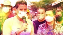 Kocak!! Momen Sandi Adu Pantun Lawan Emak-Emak di Pasar Terapung, Banjarmasin