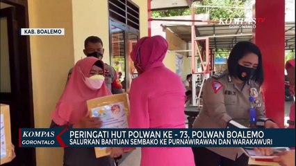 Polwan Boalemo Salurkan Bantuan Sembako Kepada Purnawirawan Dan Warakawuri