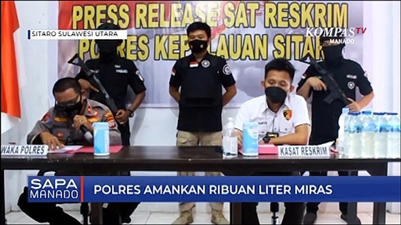 Polres Sitaro Amankan Ribuan Liter Miras