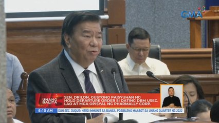 Sen. Drilon, gustong paisyuhan ng hold departure order si dating DBM Usec. Lao at mga opisyal ng Pharmally Corp. | UB