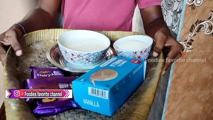 DAIRYMILK CHOCOLATE MILKSHAKE |  Chocolate used to make healthy milkshake with help of ice-cream