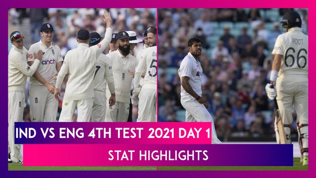 IND vs ENG Stat Highlights 4th Test 2021 Day 1: Bowlers Fight Back for India After Virat Kohli, Shardul Thakur Hit Fifties