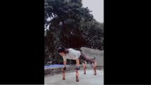 Watch: 17-year-old girl does push-ups on glass bottles in Kolkata