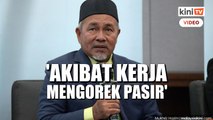 Kerosakan paip di Sungai Terengganu akibat kerja korek pasir
