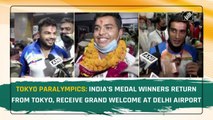 Tokyo Paralympics: India’s medal winners return from Tokyo, receive grand welcome at Delhi airport