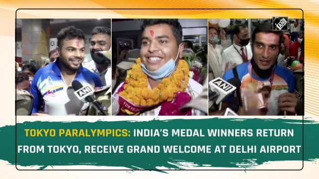 Tokyo Paralympics: India’s medal winners return from Tokyo, receive grand welcome at Delhi airport
