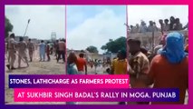 Stones, Lathicharge As Farmers Protest At Sukhbir Singh Badal's Rally In Moga, Punjab