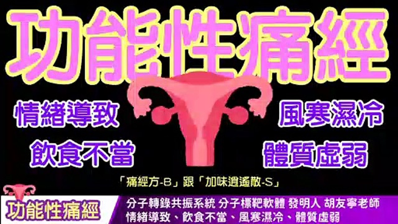 【中文字幕】wellness 功能性痛經  情緒導致、飲食不當、風寒濕冷、體質虛弱