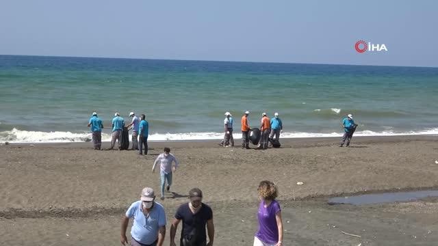 Samandağ sahilindeki petrol sızıntısı Suriye'den geldi