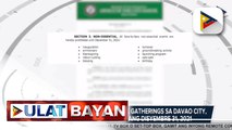 Face-to-face non-essential gatherings sa Davao city, ipinagbabawal hanggang Disyembre 31, 2021