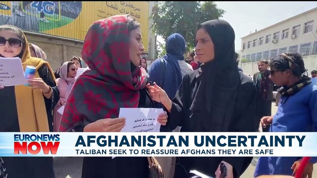 Afghan women protest in Kabul as Taliban say country is 'safe'
