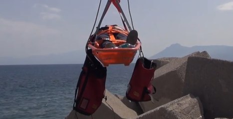 Santa Flavia (PA) - Soccorso uomo caduto tra i frangiflutti della diga del porto (03.09.21)