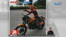 Delivery rider from Leyte brings joy in Spider-Man costume | 24 Oras