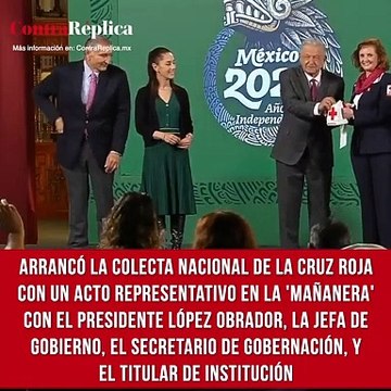 Arrancó la Colecta Nacional de la Cruz Roja con un acto representativo en la 'mañanera' con el presidente López Obrador, la jefa de Gobierno Claudia Sheinbaum, el secretario de Gobernación, Adán Augusto López, y el titular de institución, Fernando Suinaga