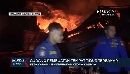 Gudang Pembuatan Spribgbed Di Kawasan Industri Makassar Terbakar