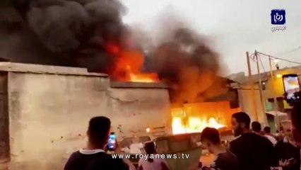 حريق بمستودع عبوات بلاستيكية "بولسترين" في إربد