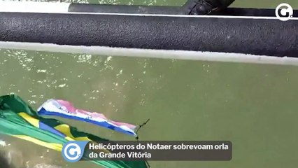 Helicópteros do Notaer sobrevoam orla da Grande Vitória