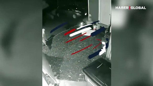 Evin bahçesine giren ayıya kafa tutan köpek kamerada